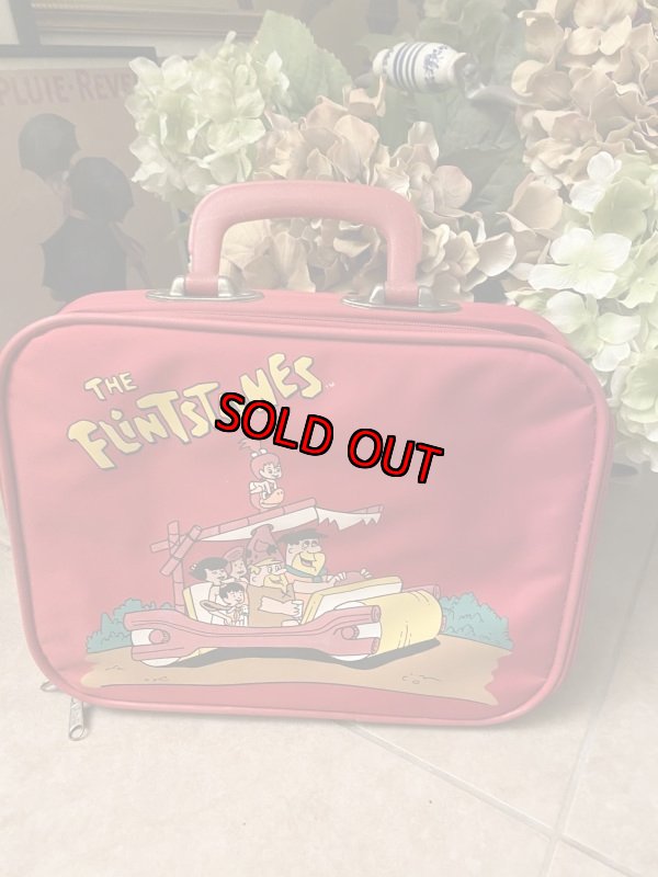 画像1: Hanna Barbera Flintstones red Suite Case /  フリントストーンズの赤いスーツケース　70年代 (1)