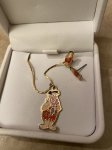 画像2: Hanna Barbera Flintstones Fred pierce & Necklace Set /  フリントストーンズ、フレッドのアクセサリーセット (2)