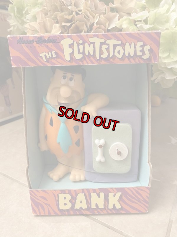 画像1: Hanna Barbera Flintstones Fred Plastic Coin Bank Doll with box 1992 / フリントストーン　フレッドのフプラスチック製 貯金箱　ドール　 (1)