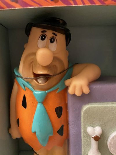 画像1: Hanna Barbera Flintstones Fred Plastic Coin Bank Doll with box 1992 / フリントストーン　フレッドのフプラスチック製 貯金箱　ドール　