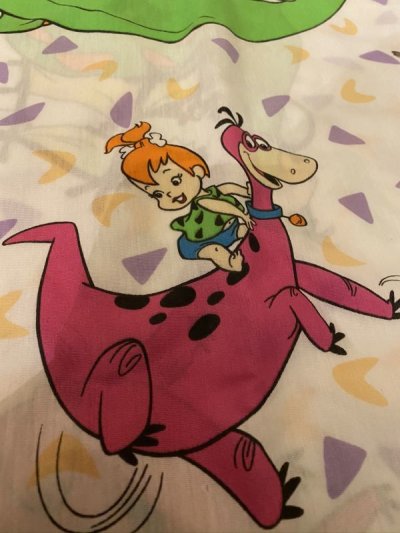画像3: Hanna Barbera Flintstones Flat  Sheet 1994 / ハンナバーベラ、フリントストーンズのフラットシーツ(A)