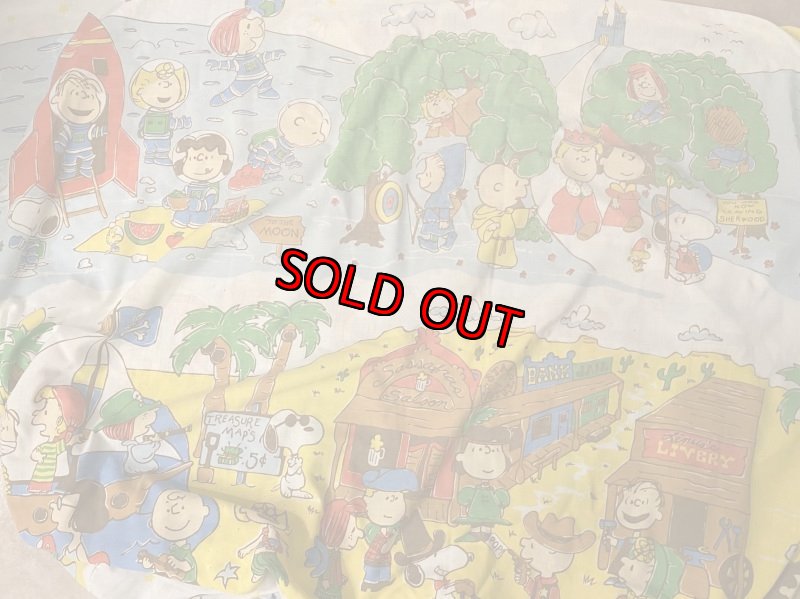 画像1:  Soopy fabric Box Sheet / スヌーピー　ボックスシーツ　生地　ウエスターン (1)