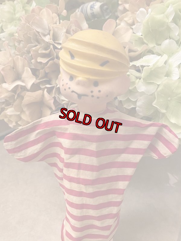 画像1: Dennis the Menace hand puppet / わんぱくデニスのハンドパペット　赤と白のストライプ (1)