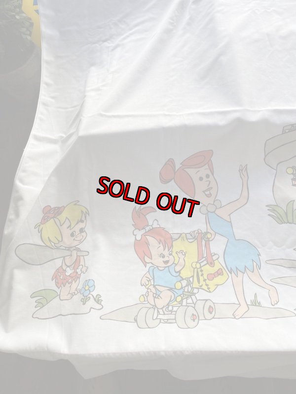 画像3: Hanna Barbera Flintstones Flat  Sheet  / ハンナバーベラ、フリントストーンズのフラットシーツ下にイラスト(B) (3)