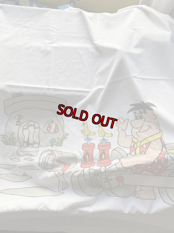 画像4: Hanna Barbera Flintstones Flat  Sheet  / ハンナバーベラ、フリントストーンズのフラットシーツ下にイラスト(B) (4)