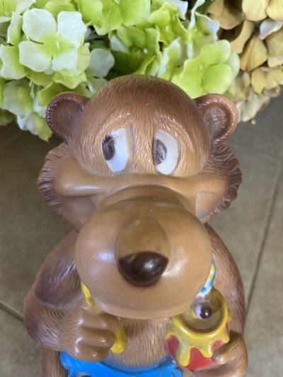 画像1: Brown Bear Plastic coin bank Bankers systems / 茶色のクマの親子、プラスチック製 貯金箱