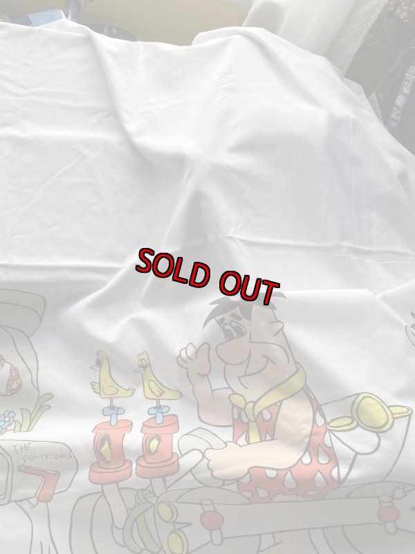 画像9: Hanna Barbera Flintstones Flat  Sheet  / ハンナバーベラ、フリントストーンズのフラットシーツ下にイラスト(B) (9)