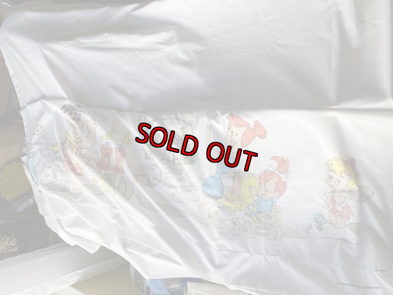 画像2: Hanna Barbera Flintstones Flat  Sheet  / ハンナバーベラ、フリントストーンズのフラットシーツ下にイラスト(B) (2)