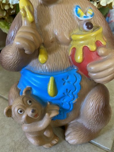 画像2: Brown Bear Plastic coin bank Bankers systems / 茶色のクマの親子、プラスチック製 貯金箱