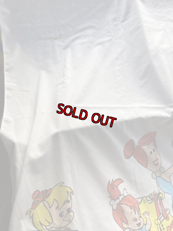 画像8: Hanna Barbera Flintstones Flat  Sheet  / ハンナバーベラ、フリントストーンズのフラットシーツ下にイラスト(B) (8)