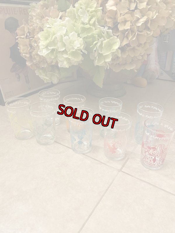 画像7: Hanna Barbera Flintstones Fred & Barney Blue  Bowl Duck Pins Glass 1962  /  フリントストーン ブルー、フレッド&バーニー　ボーリング　グラス　 (D) (7)