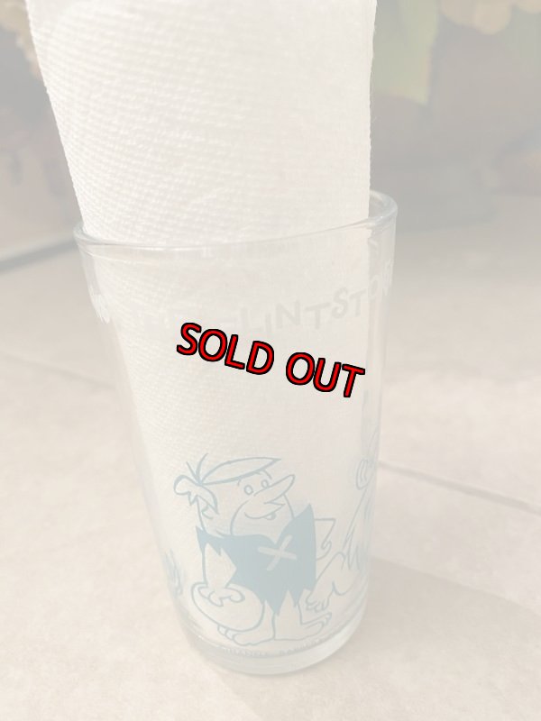 画像4: Hanna Barbera Flintstones Fred & Barney Blue  Bowl Duck Pins Glass 1962  /  フリントストーン ブルー、フレッド&バーニー　ボーリング　グラス　 (D) (4)