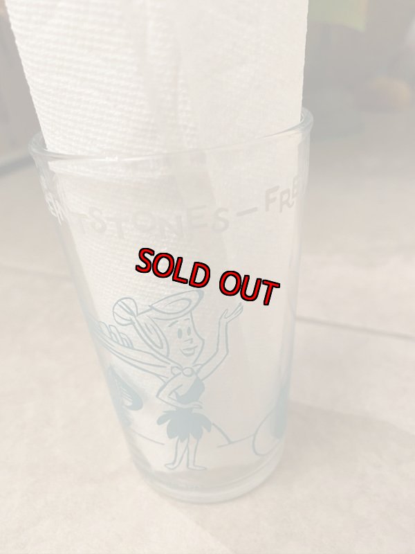 画像4: Hanna Barbera Flintstones Blue Fred Sports Car Glass  1962 /  フリントストーン、　ブルーフレッド、スポーツカー　グラス　(A) (4)