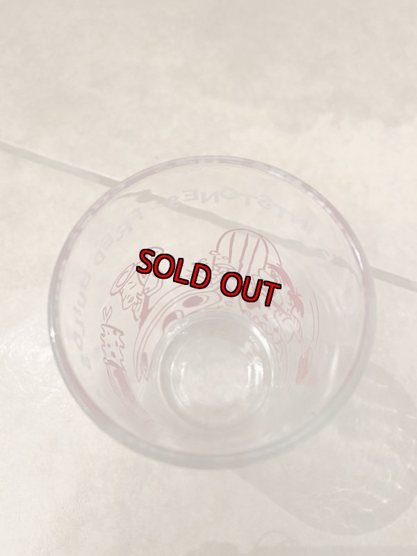 画像5: Hanna Barbera Flintstones Red Fred Builds a Doll Cave Glass 1963  /  フリントストーン、赤いフレッド、ドールケイブ　グラス　(J) (5)