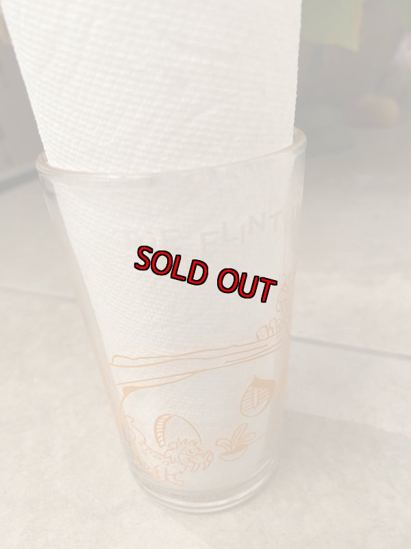 画像3: Hanna Barbera Flintstones Orange Fred Sports Car Glass  1962 /  フリントストーン、　オレンジフレッド、スポーツカー　グラス　(F) (3)