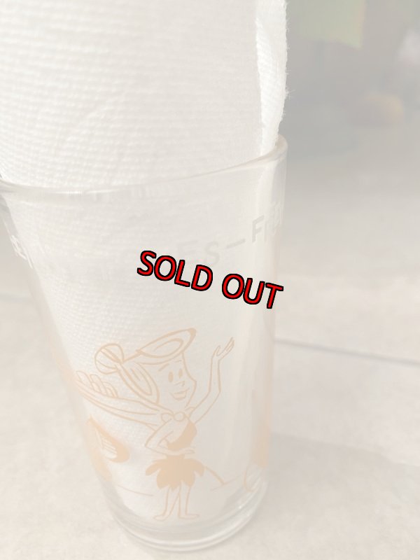 画像4: Hanna Barbera Flintstones Orange Fred Sports Car Glass  1962 /  フリントストーン、　オレンジフレッド、スポーツカー　グラス　(F) (4)