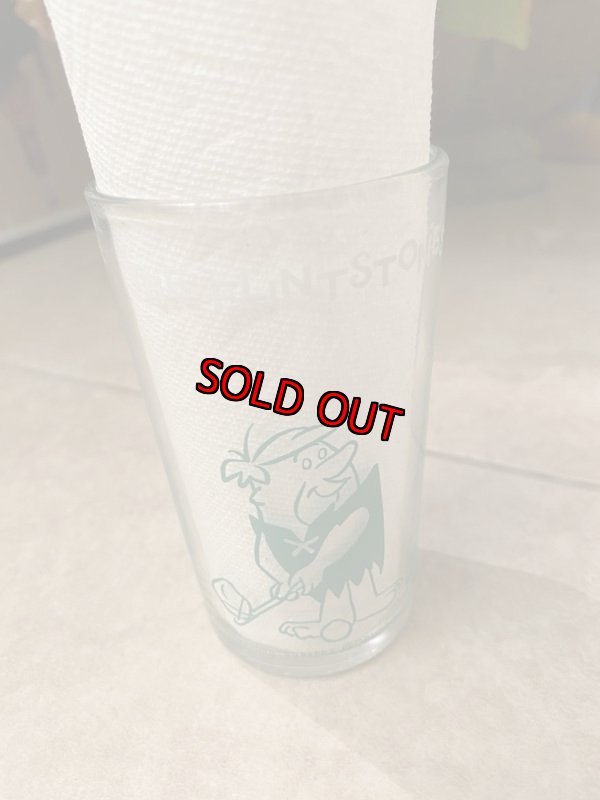 画像3: Hanna Barbera Flintstones Green Fred&Barney Play Golf Glass 1962 /  フリントストーン　グリーン、フレッド＆バーニー　ゴルフグラス　(H) (3)