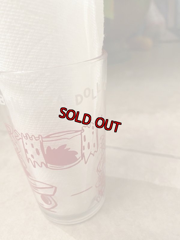 画像3: Hanna Barbera Flintstones Red Fred Builds a Doll Cave Glass 1963  /  フリントストーン、赤いフレッド、ドールケイブ　グラス　(J) (3)