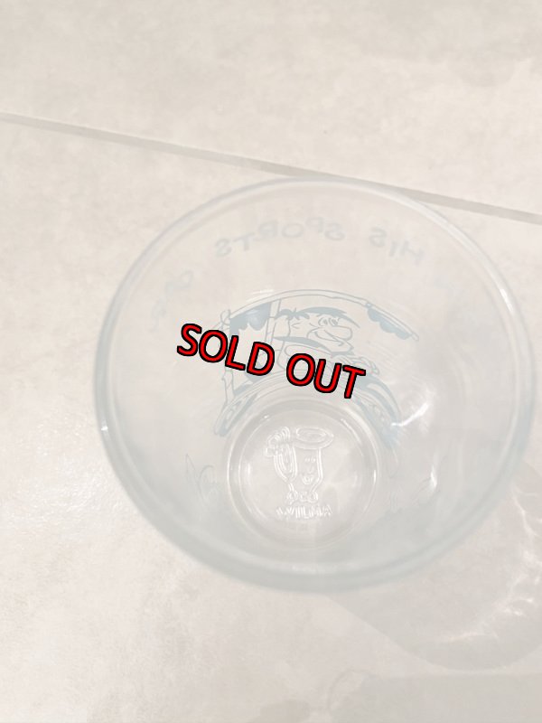 画像5: Hanna Barbera Flintstones Blue Fred Sports Car Glass  1962 /  フリントストーン、　ブルーフレッド、スポーツカー　グラス　(A) (5)