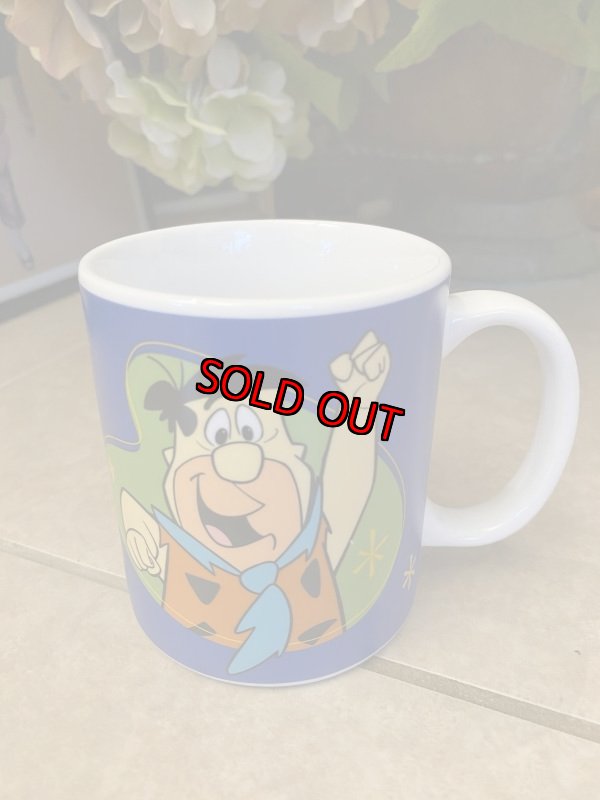 画像1: Hanna Barbera Flintstones Ceramic Fred Blue Yaba-dabba face  Mug / フリントストーンズ、陶器製　フレッド　マグ (1)