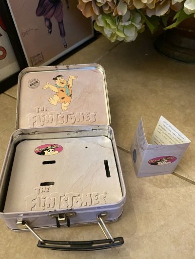 画像1: Hanna 　Barbera Flintstones Fred Tin Can Box / フリントストーン　フレッド ティン製　スモール　ランチボックス型缶