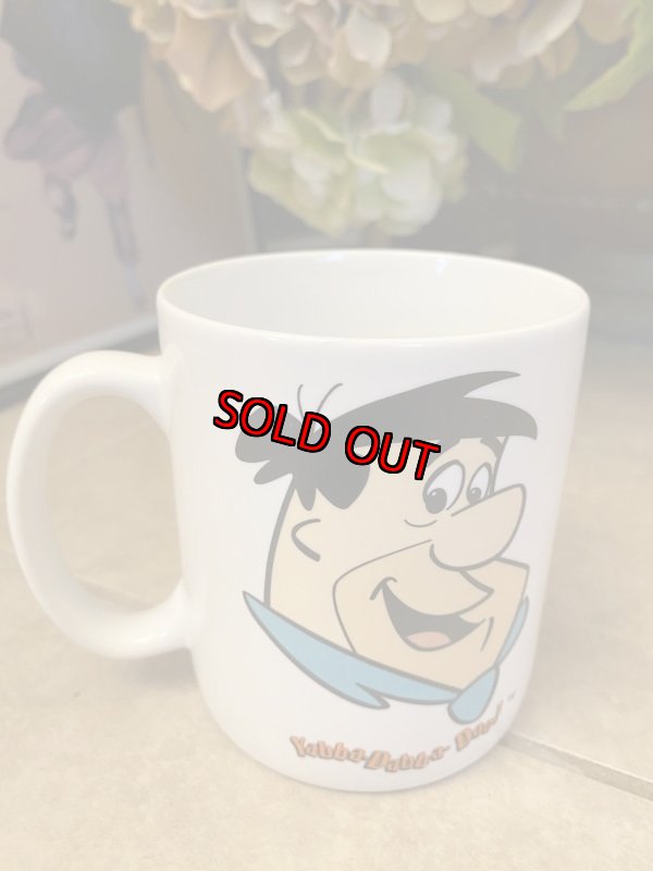 画像3: Hanna Barbera Flintstones Ceramic Fred Blue  Mug 1994 / フリントストーンズ、陶器製　フレッド　マグ (3)