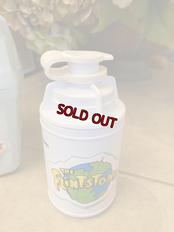 画像6: Hanna 　Barbera Flintstones Gray Plastic Lunch Box With Thermos 1993 / フリントストーン　グレープラスチック製　ランチボックス　水筒付き (6)