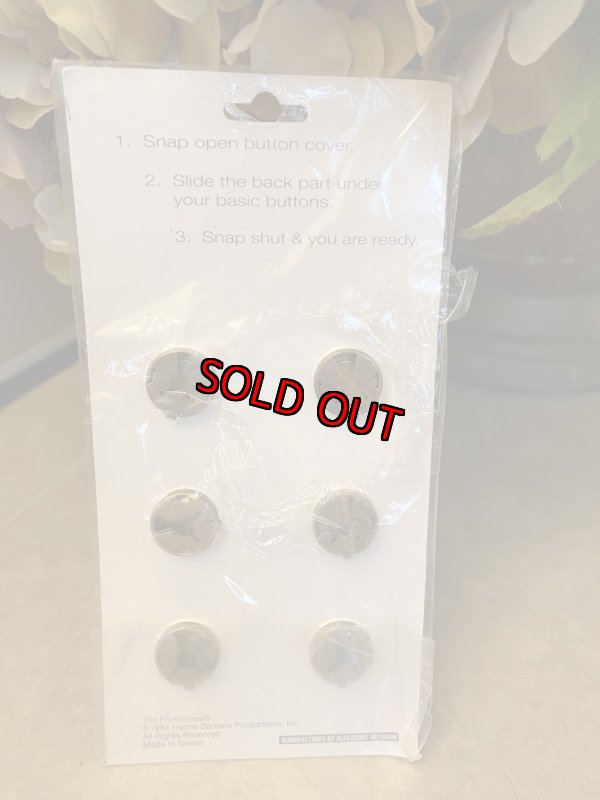 画像2: Hanna 　Barbera Flintstones Button Cover set of 6   / フリントストーン　ボタンカバー　6個セット　未開封 1994 (2)