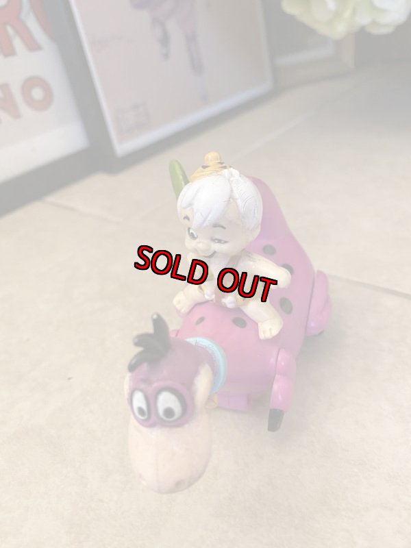 画像2: Hanna Barbera Flintstones Bamm ,Pebbles&Dino Toy set of 2  1992 / フリントストーン　バンバン、ペブルス&ディノ　2個セット　トイ　 (2)