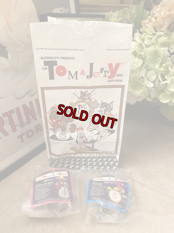 画像1: McDonald’s  Tom&Jerry  Meal Toys (A)  / マクドナルドのトムとジェリー　袋とフィギュア　3点セット1989年 (1)