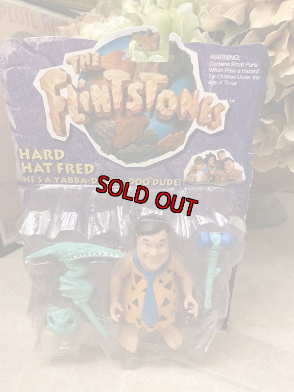 画像1: Hanna Barbera Flintstones Hard Hat Fred  Plastic Doll /フリントストーン ハードハット　フレッド　ブリスター入りドール　1993年 (1)
