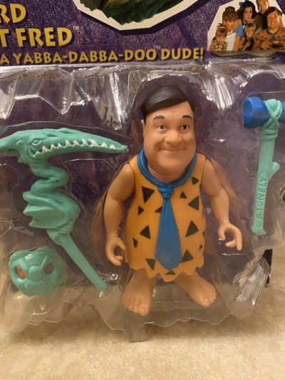 画像1: Hanna Barbera Flintstones Hard Hat Fred Plastic Doll /フリントストーン ハードハット フレッド ブリスター入りドール 1993年