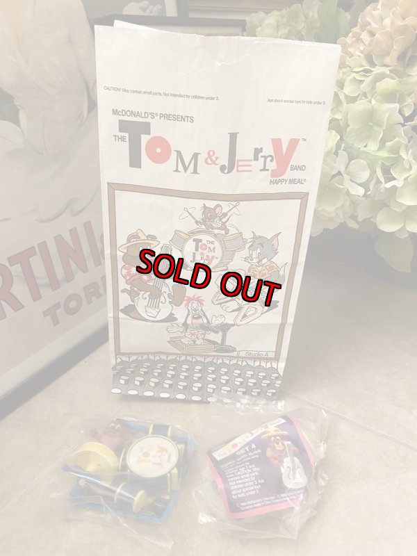 画像1: McDonald’s  Tom&Jerry  Meal Toys set of 3 (B) / マクドナルドのトムとジェリー　袋とフィギュア　3点セット1989年 (1)
