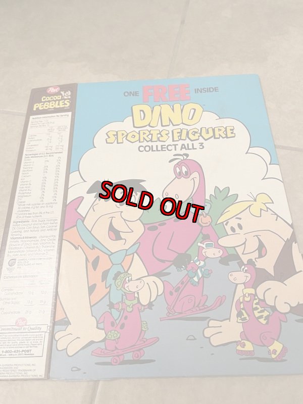 画像4: Hanna Barbera Flintstones Cereal cocoa Pebbles box & Dino Collect All 3 /  フリントストーン　シリアル箱　コレクト　オール3 セット　1993 (4)