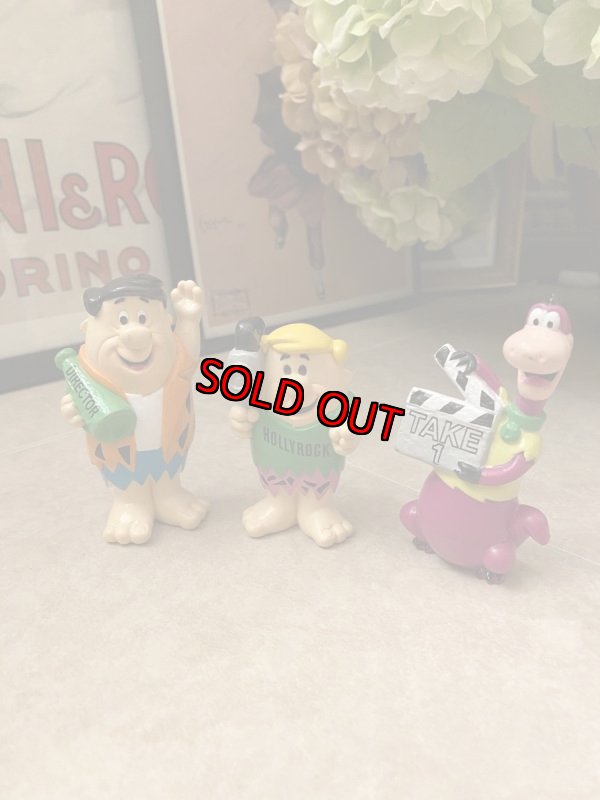 画像1:  Flintstones Fred Barney Dino Figures  set of 3 / フリントストーン　フレッド、バーニー、ディノ　フィギュア　3個セット (1)