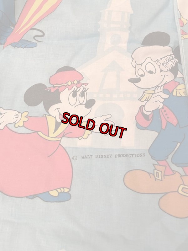 画像2: Disney Mickey Mouse Box sheet & Pillowcase Set / ディズニーのミッキーマウス　ディズニーランド柄　ボックスシーツとピローケース　セット1971年 (2)