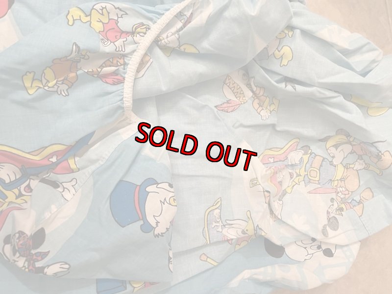 画像4: Disney Mickey Mouse Box sheet & Pillowcase Set / ディズニーのミッキーマウス　ディズニーランド柄　ボックスシーツとピローケース　セット1971年 (4)