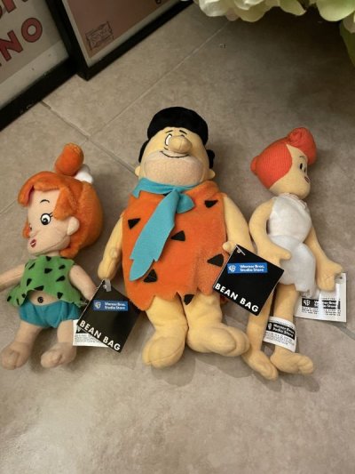 画像1: Hanna Barbera Flintstones Bean Dolls set of 6 / フリントストーン ビーンドール タグ付き 6個セット 1999年1999年