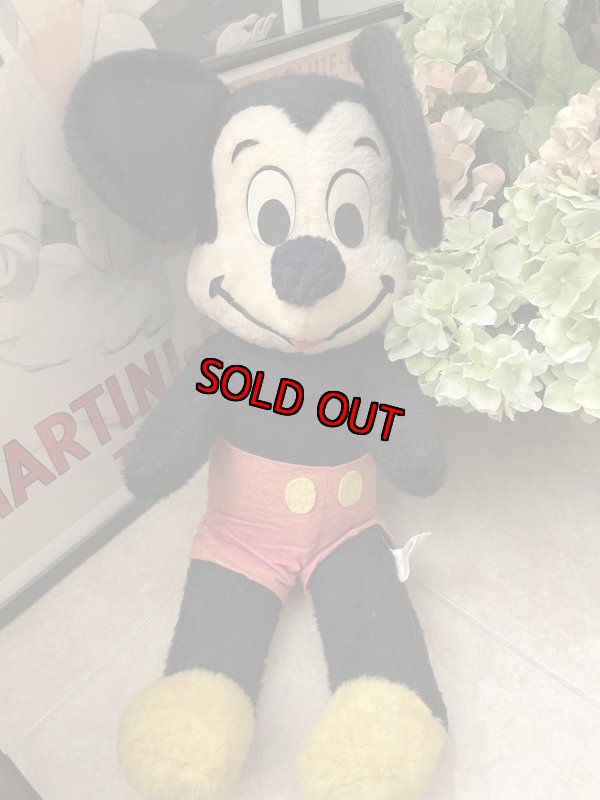 画像1: Disney Mickey Mouse  Large Stuffed Doll / ディズニー　ミッキーマウスの大きめぬいぐるみ　70‘s (1)