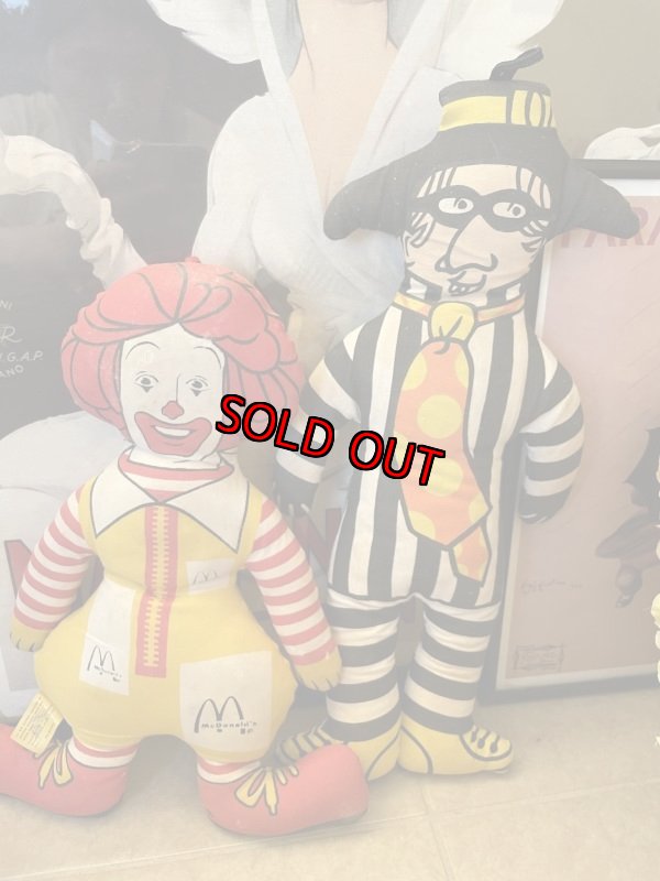 画像1: McDonald’s Hamberglar & Ronald 2 Pillow Dolls /  マクドナルドのハンバーグラー&ロナルド　ピロードール (1)