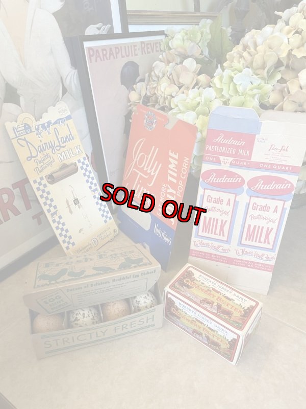 画像1: Paper Butter box, milk pack, Egg Box and more 5 Sets / 紙パック、エッグボックス　5点セット (1)