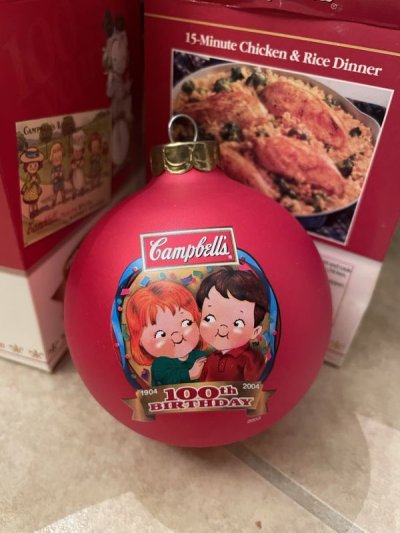 画像2: Campbell’s Christmas 2  Ornament  with box / キャンベル クリスマス 箱入りオーナメント　赤と白2個セット(B) 1983 & 2003