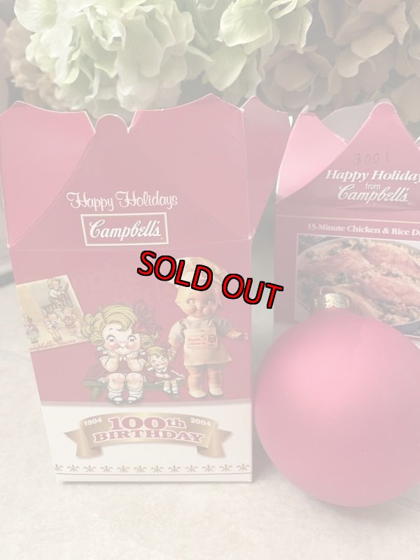 画像10: Campbell’s Christmas 2  Ornament  with box / キャンベル クリスマス 箱入りオーナメント　赤と白2個セット(B) 1983 & 2003 (10)