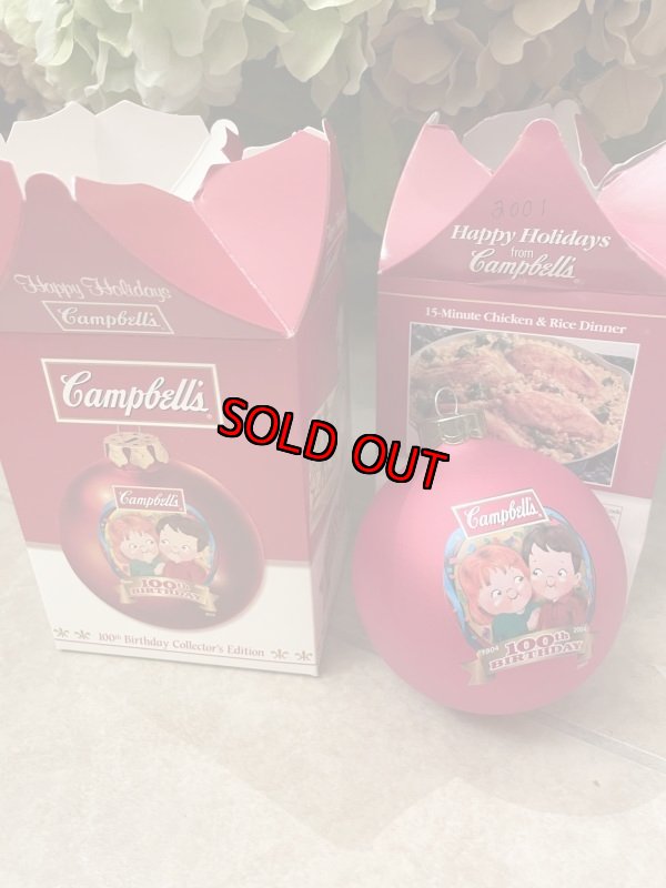 画像2: Campbell’s Christmas 2  Ornament  with box / キャンベル クリスマス 箱入りオーナメント　赤と白2個セット(B) 1983 & 2003 (2)