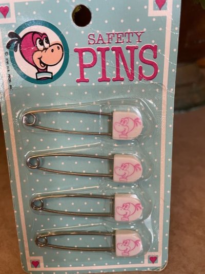 画像1: Hanna Barbera Flintstones Dino baby Diaper Pins set 1991 / フリントストーンズ　ディノ　ベイビーダイパーピンセット　1991年