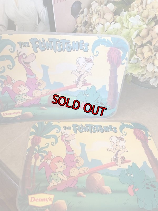 画像5: Hanna Barbera Flintstones Denny’s place mat set of 2 1989 (B) / フリントストーンズ、デニーズ　プレイスマット　シーソー&ディナー　2枚セット (5)