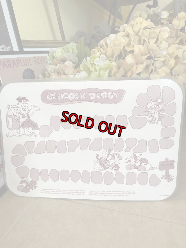 画像4: Hanna Barbera Flintstones Denny’s place mat set of 2 1989 (B) / フリントストーンズ、デニーズ　プレイスマット　シーソー&ディナー　2枚セット (4)