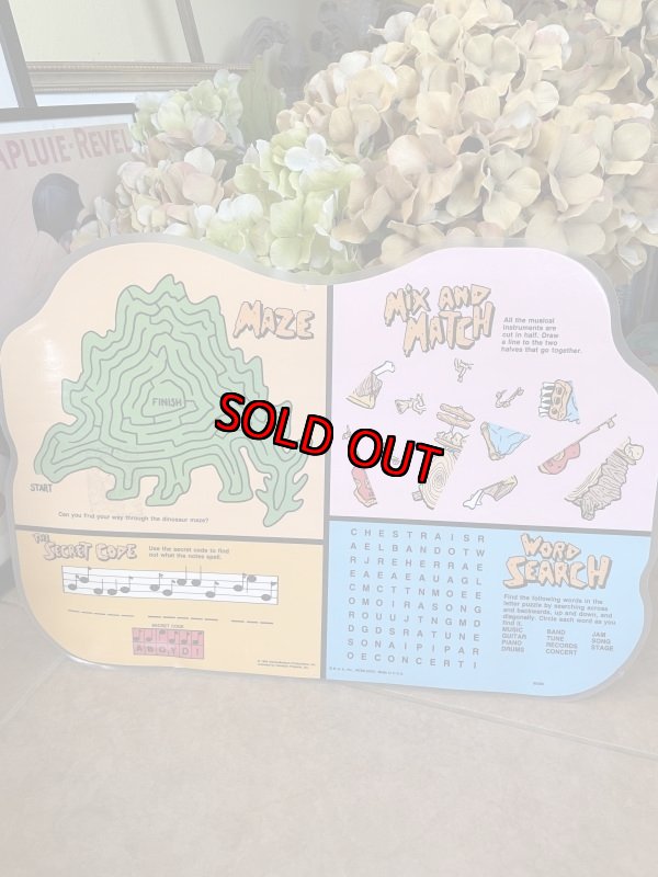 画像2: Hanna Barbera Flintstones place mat Music 1990 / フリントストーンズ、プレイスマット　ミュージック (2)