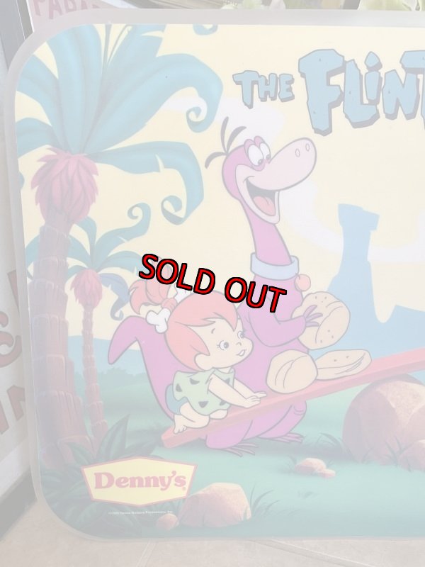 画像2: Hanna Barbera Flintstones Denny’s place mat set of 2 1989 (A) / フリントストーンズ、デニーズ　プレイスマット　シーソー&ディナー　2枚セット (2)