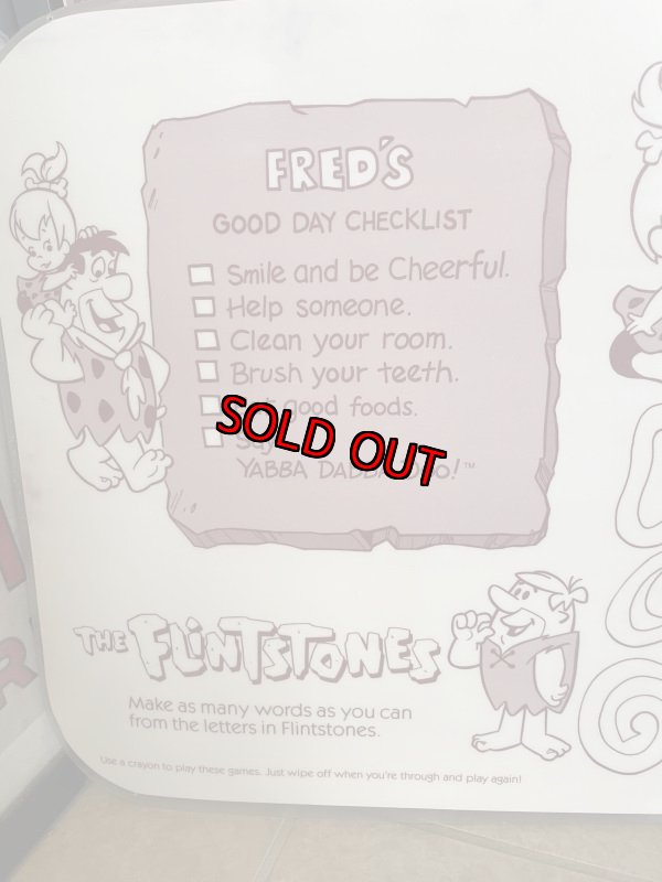 画像5: Hanna Barbera Flintstones Denny’s place mat set of 2 1989 (C) / フリントストーンズ、デニーズ　プレイスマット　ホーム&ディナー　2枚セット (5)